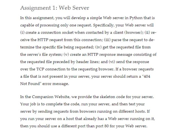 assignment 1 web server