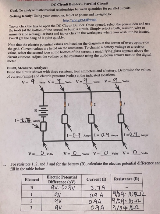 Series Circuit Answer Key