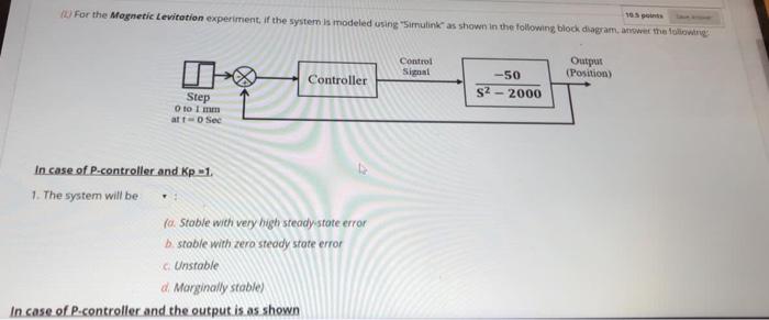 Solved 1.) For The Magnetic Levitation Experiment, If The | Chegg.com