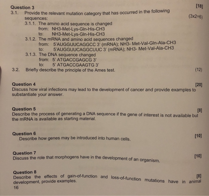 Solved [18] (3x2=6) Question 3 3.1. Provide the relevant | Chegg.com