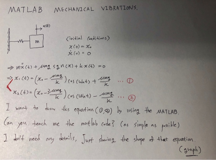 MATLAB MECHANICAL VIBRATIONS. 〈initial conditions>