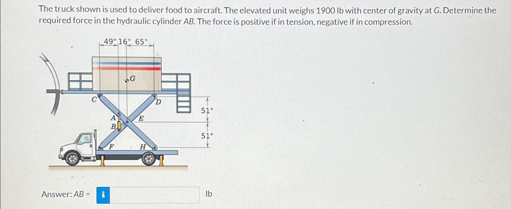 Solved The truck shown is used to deliver food to aircraft. | Chegg.com