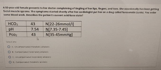 Solved A 50-year-old female presents to her doctor | Chegg.com