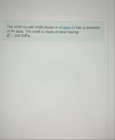 Solved The solid circular shaft shown in (Figure 1) ﻿has a | Chegg.com