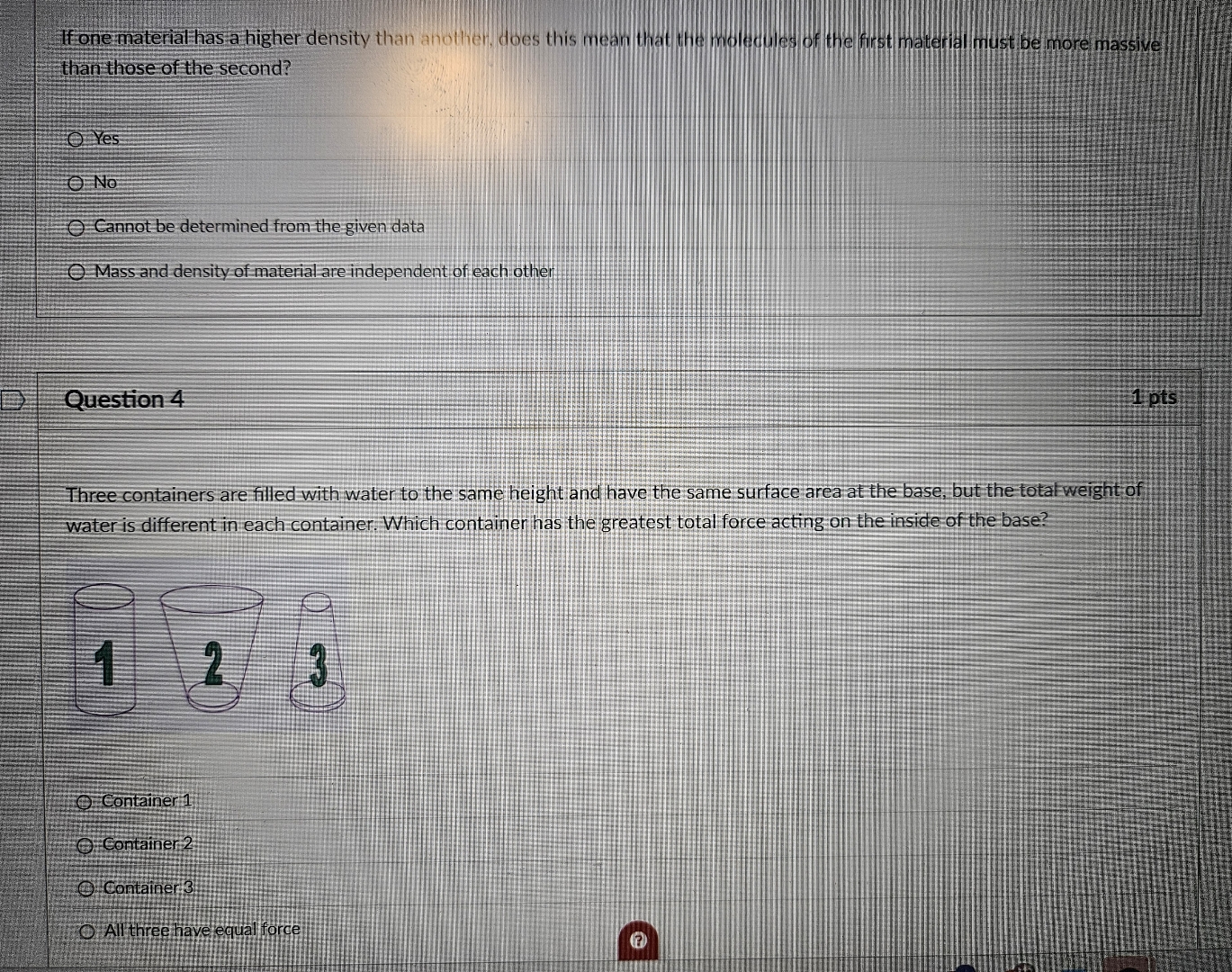 Solved If one material hasia higher density than anothen,