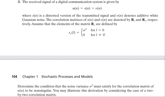 Solved The received signal of a digital communication system | Chegg.com