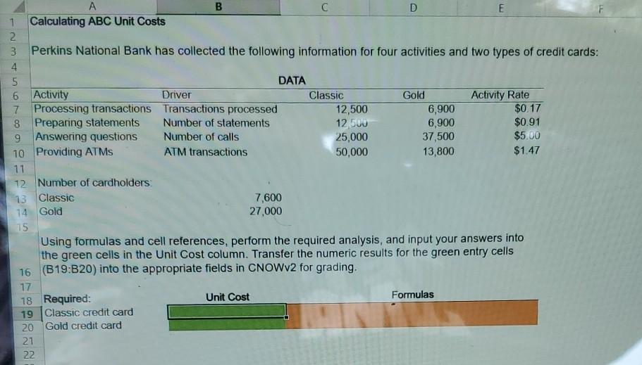 Solved A B C S E 1 Calculating Abc Unit Costs 2 3 Perkins Chegg Com