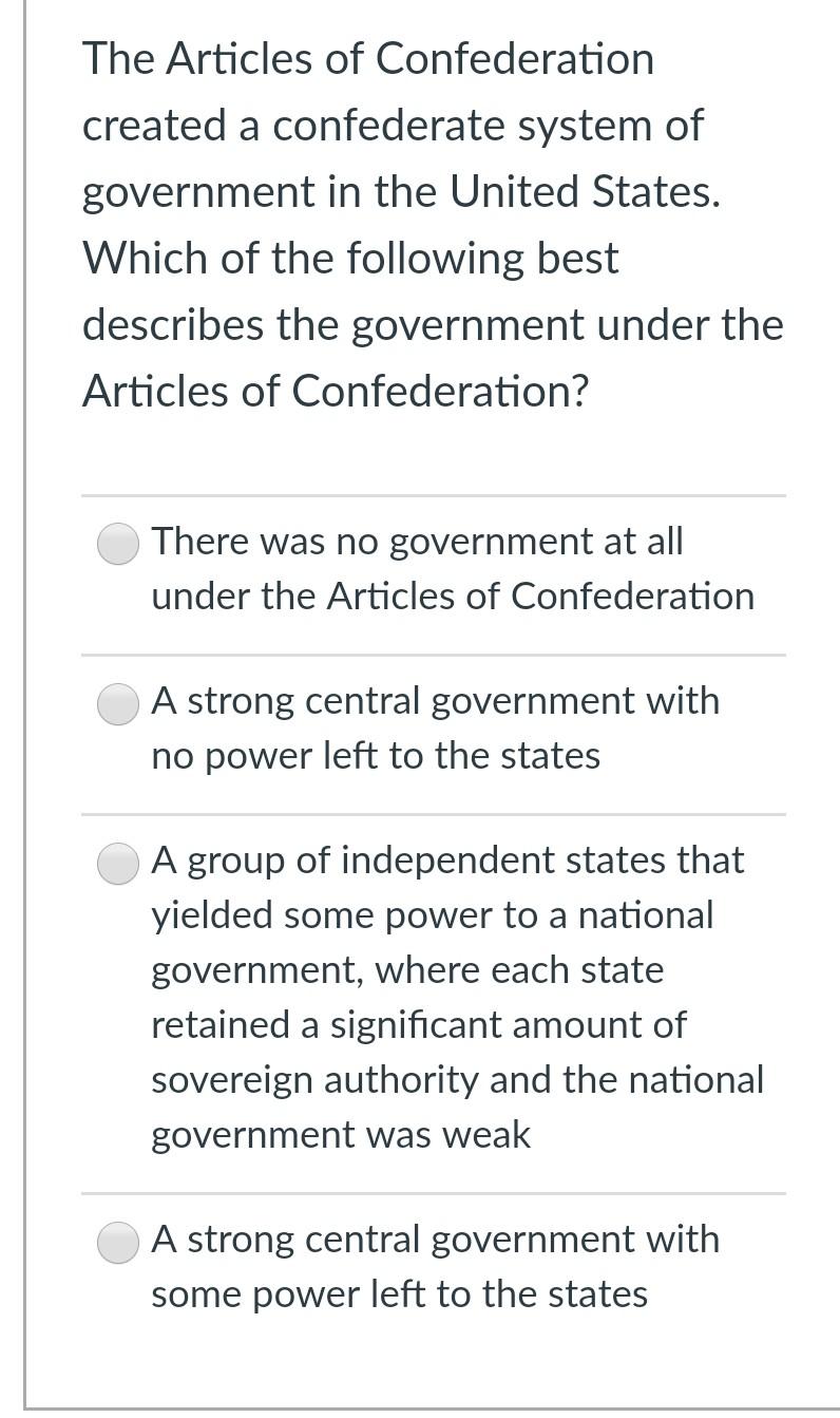 confederate government system