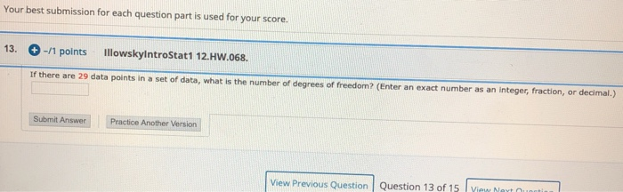 Solved Your best submission for each question part is used | Chegg.com