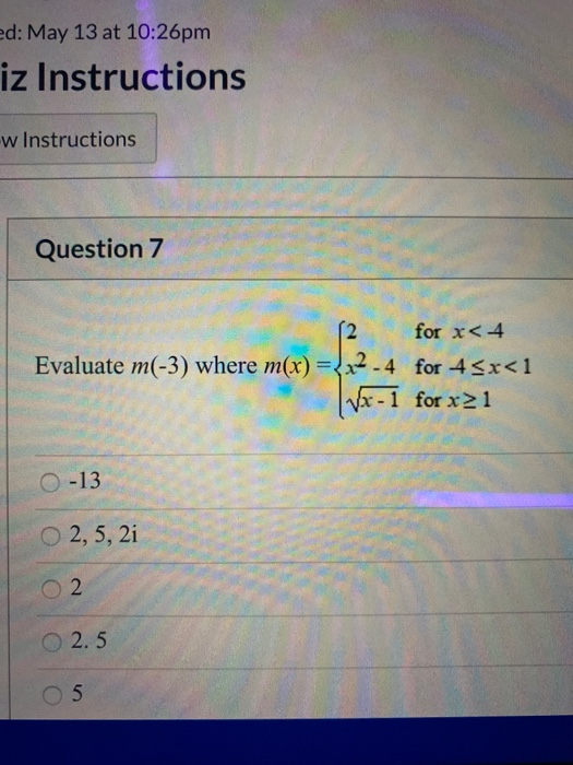 Solved ed: May 13 at 10:26pm iz Instructions w Instructions | Chegg.com