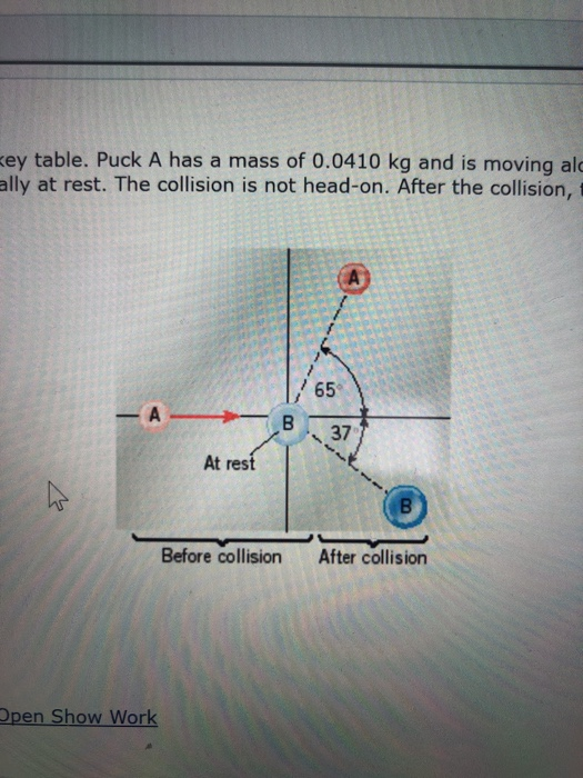 Solved The drawing shows a collision between two pucks on an | Chegg.com