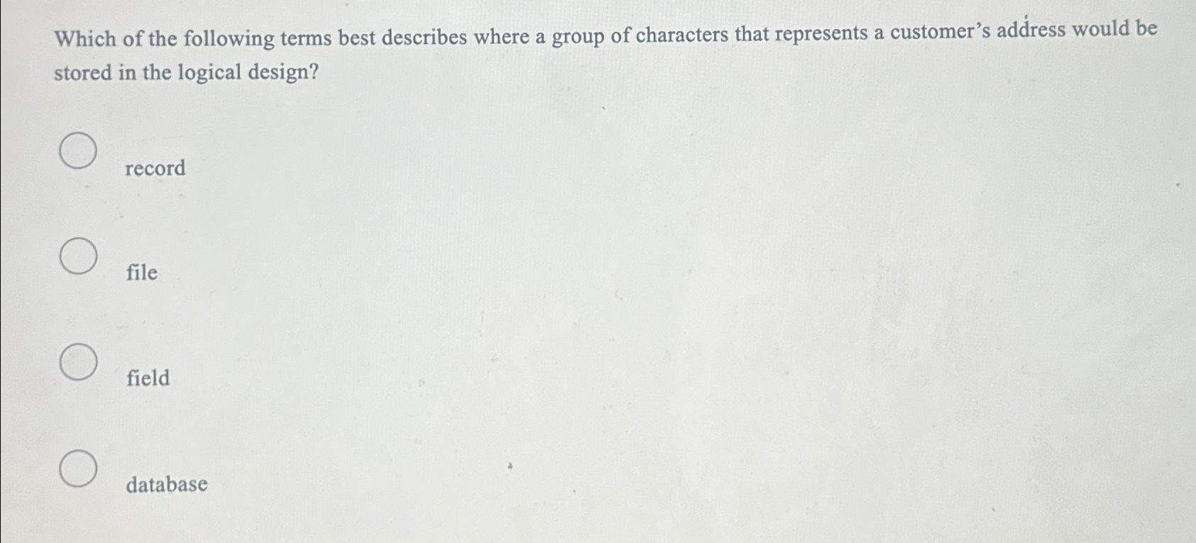 Solved Which of the following terms best describes where a | Chegg.com