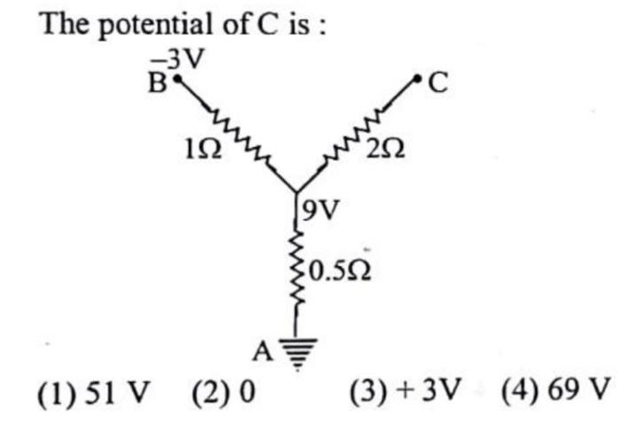 Solved The potential of C is : | Chegg.com