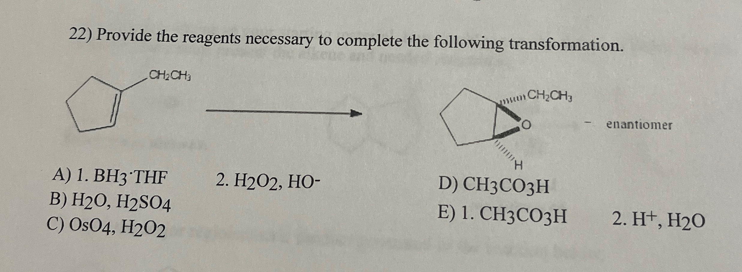 Solved Provide the reagents necessary to complete the | Chegg.com