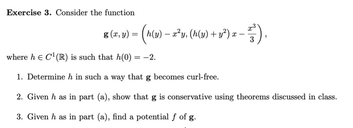 Solved Exercise 3 Consider The Function G X Y N Y Chegg Com