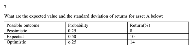 Solved What are the expected value and the standard | Chegg.com