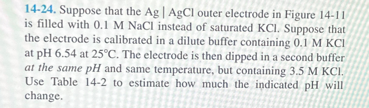 Solved 14-24. ﻿Suppose that the Ag|AgCl| ﻿outer electrode in | Chegg.com