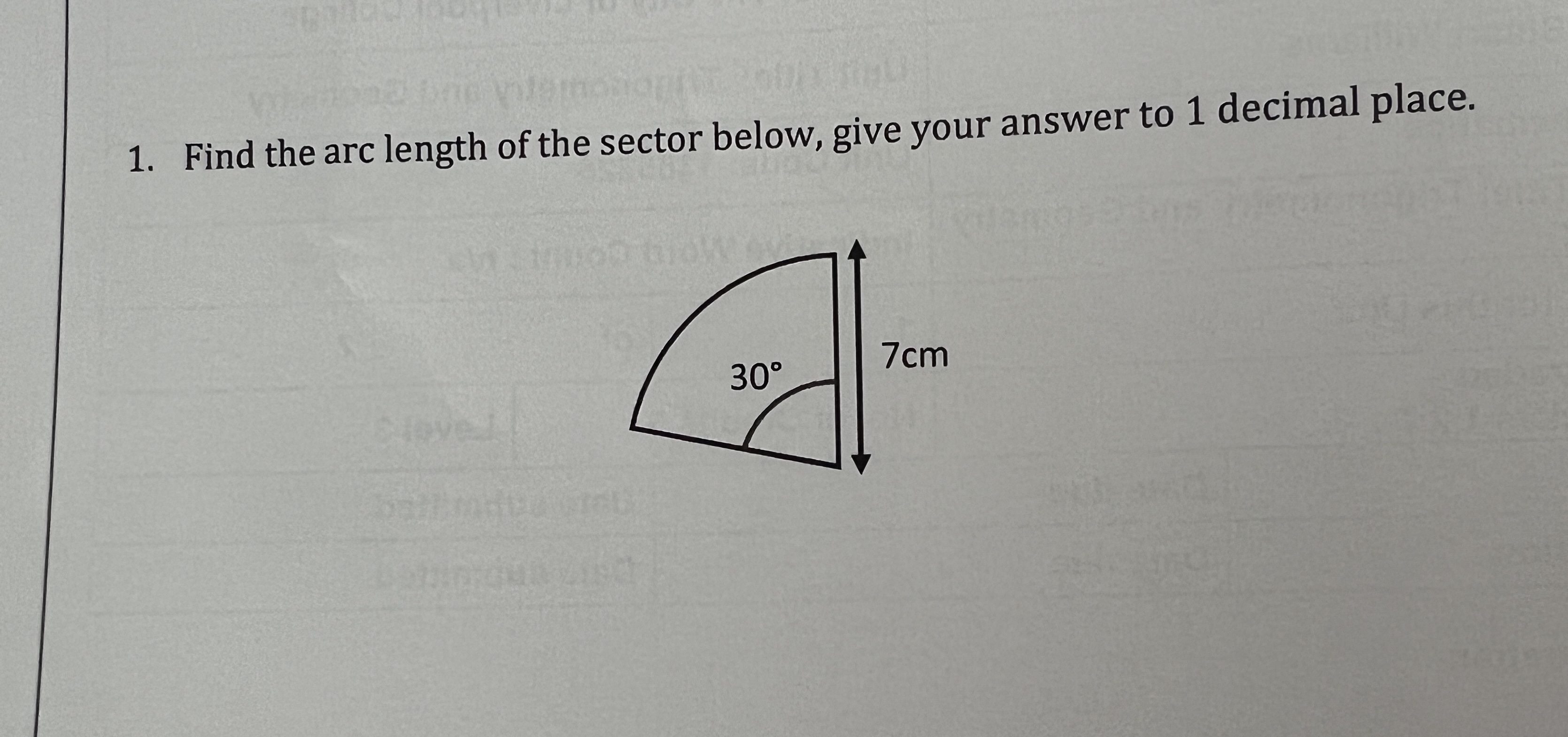 Solved Find the arc length of the sector below, give your | Chegg.com