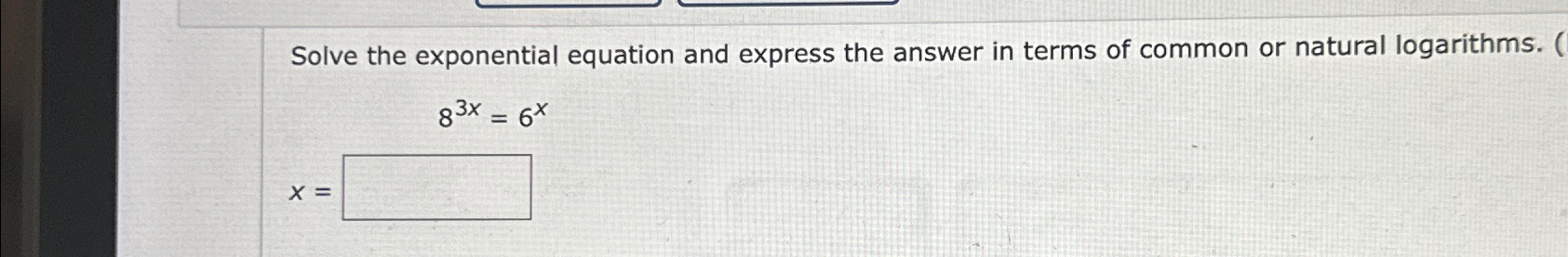 Solved Solve the exponential equation and express the answer | Chegg.com