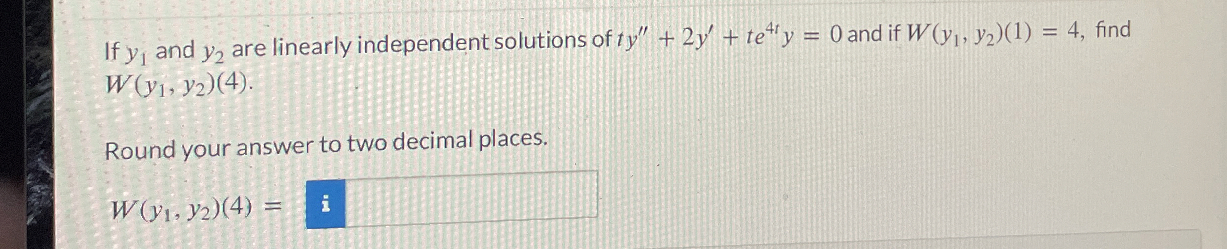 Solved If y1 ﻿and y2 ﻿are linearly independent solutions of | Chegg.com
