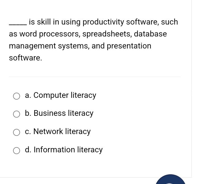 Solved is skill in using productivity software, such as word | Chegg.com