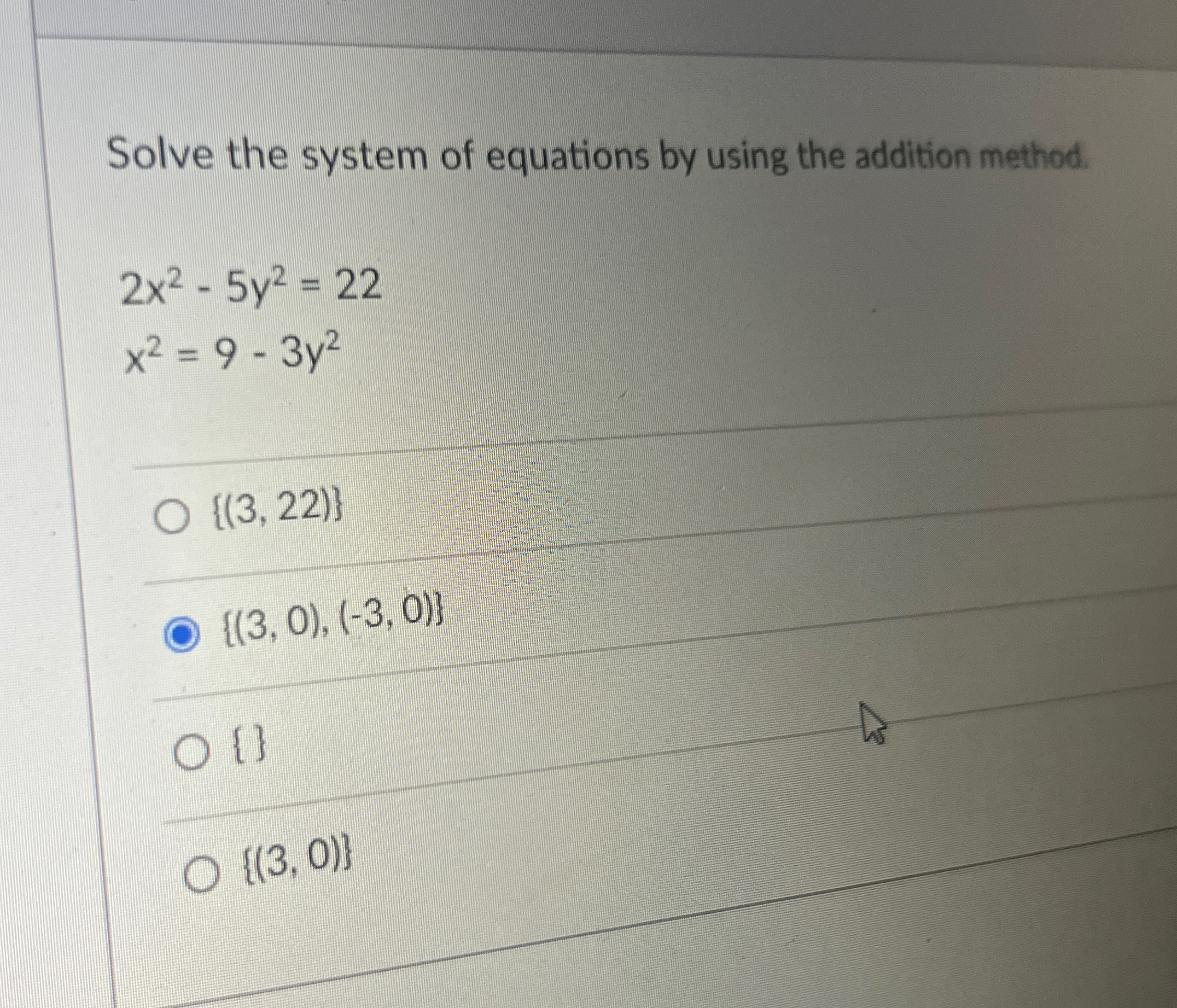 Solved Solve the system of equations by using the addition | Chegg.com