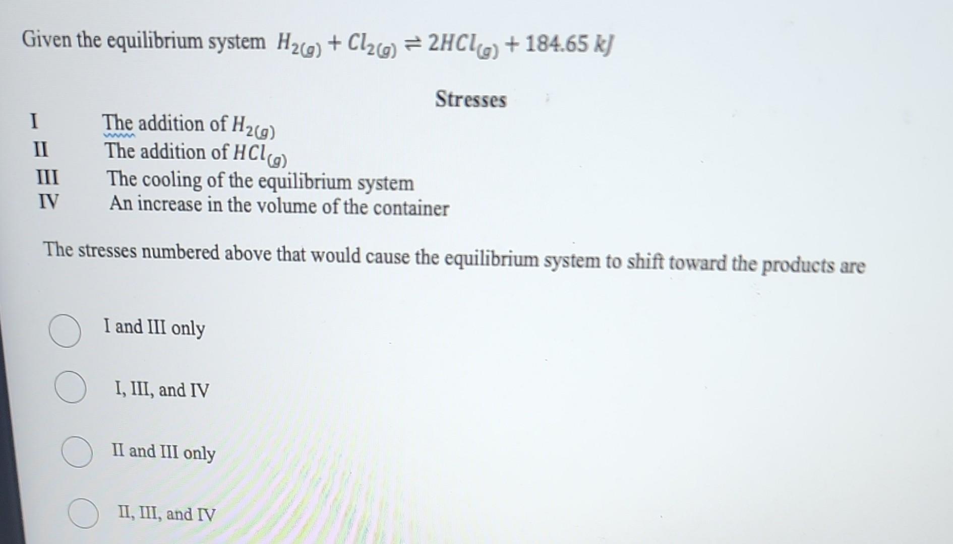 Solved Given The Equilibrium System | Chegg.com