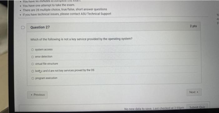 Solved Which of the following is not a key service provided | Chegg.com