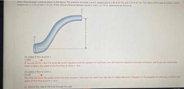 Solved Water flows through a pipe as shown in the figure. | Chegg.com
