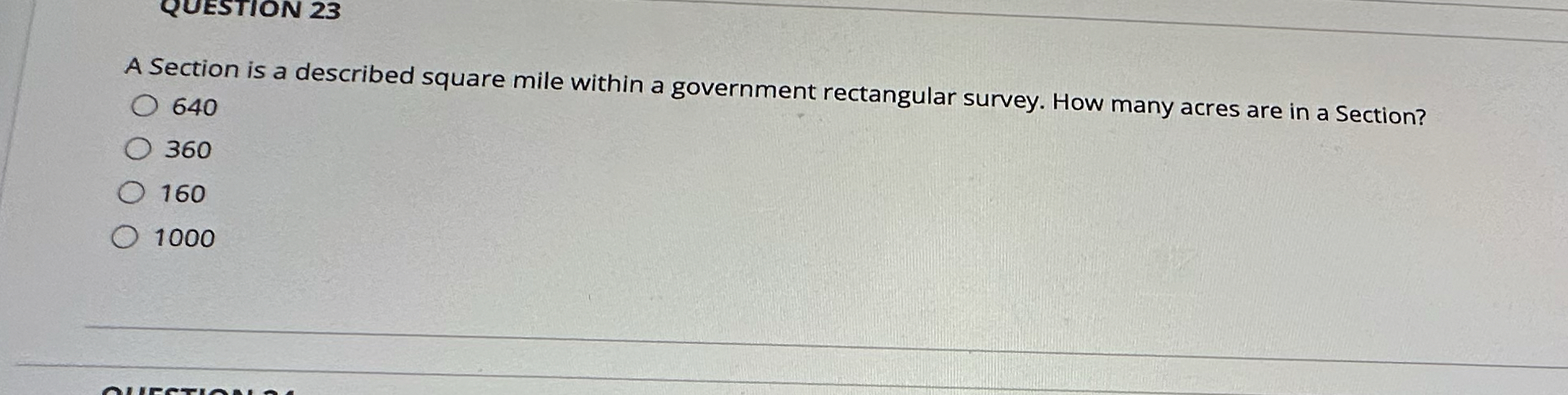 Solved A Section is a described square mile within a | Chegg.com