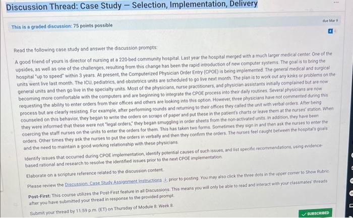 Solved Read the following case study and answer the | Chegg.com