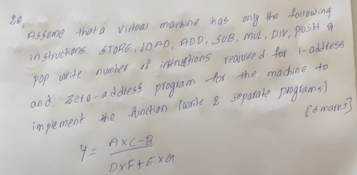 Solved 2Q,Assume that a virtual machine has only the | Chegg.com