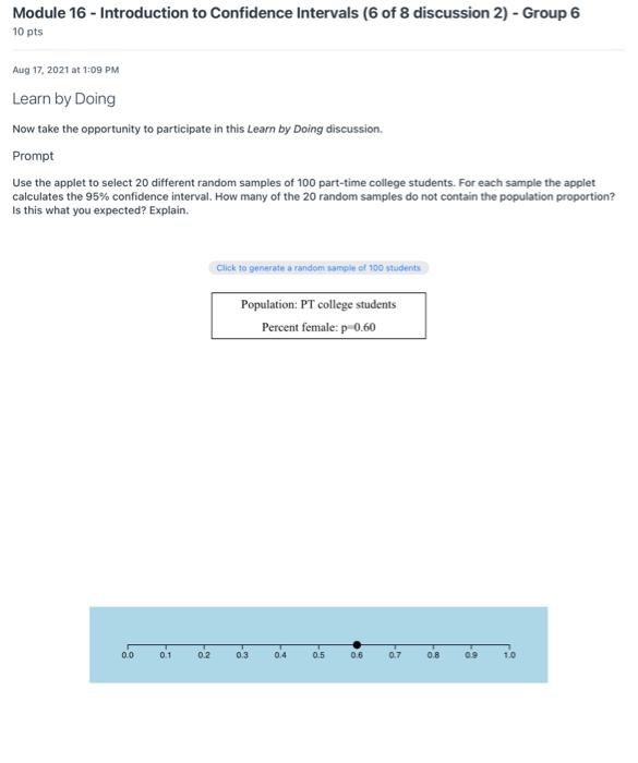 Solved Module 16 - Introduction To Confidence Intervals (6 | Chegg.com