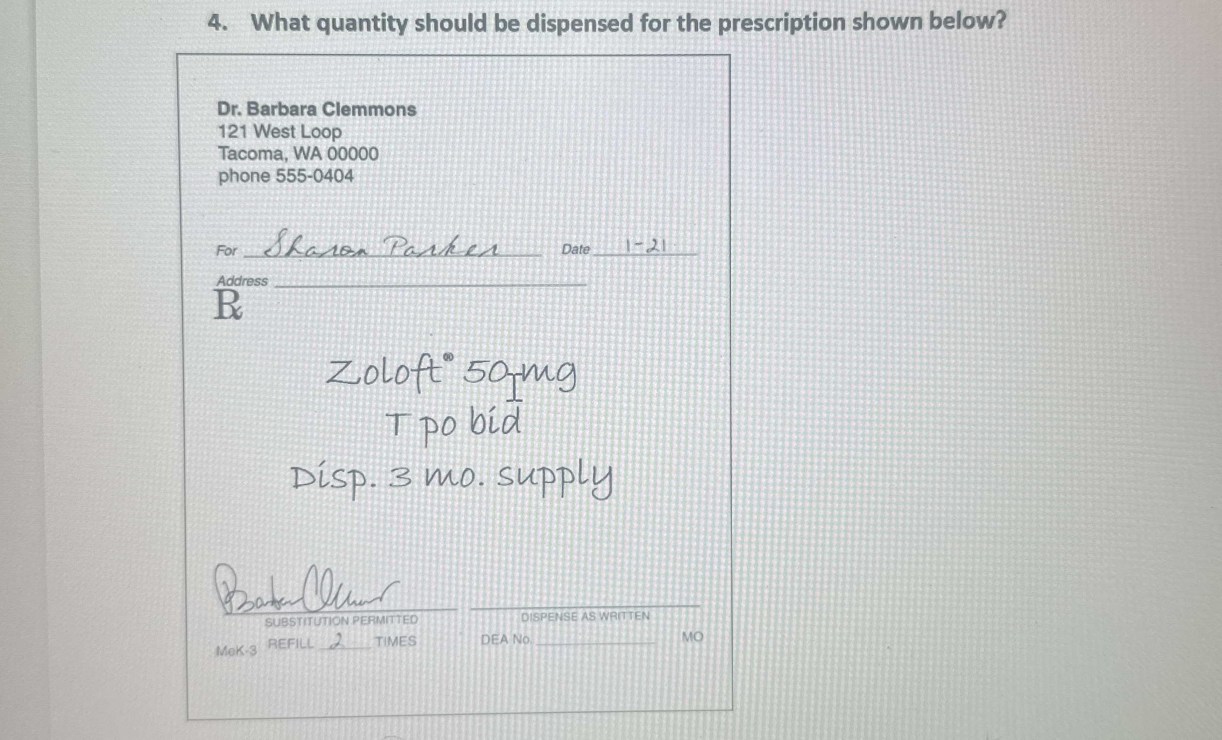Solved What quantity should be dispensed for the