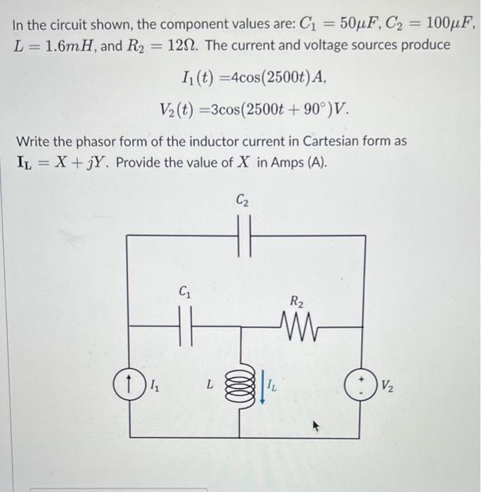 Solved In the circuit shown, the component values are: | Chegg.com