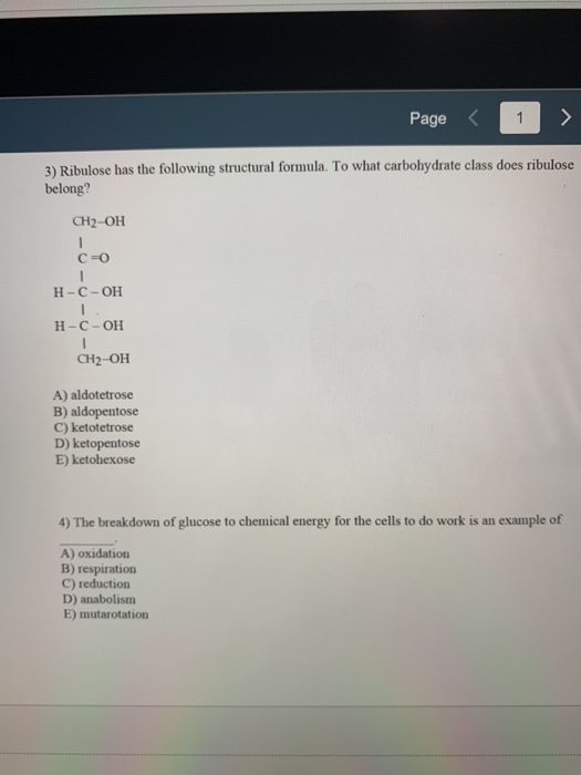 Solved Page 1 3 Ribulose Has The Following Structura Chegg Com