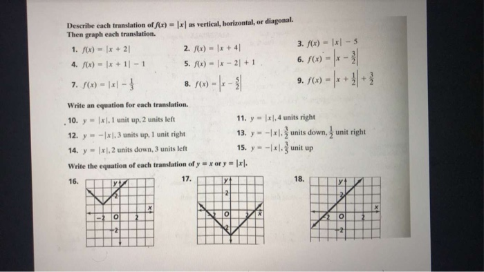 Solved Describe Each Translation Of F(x) = 