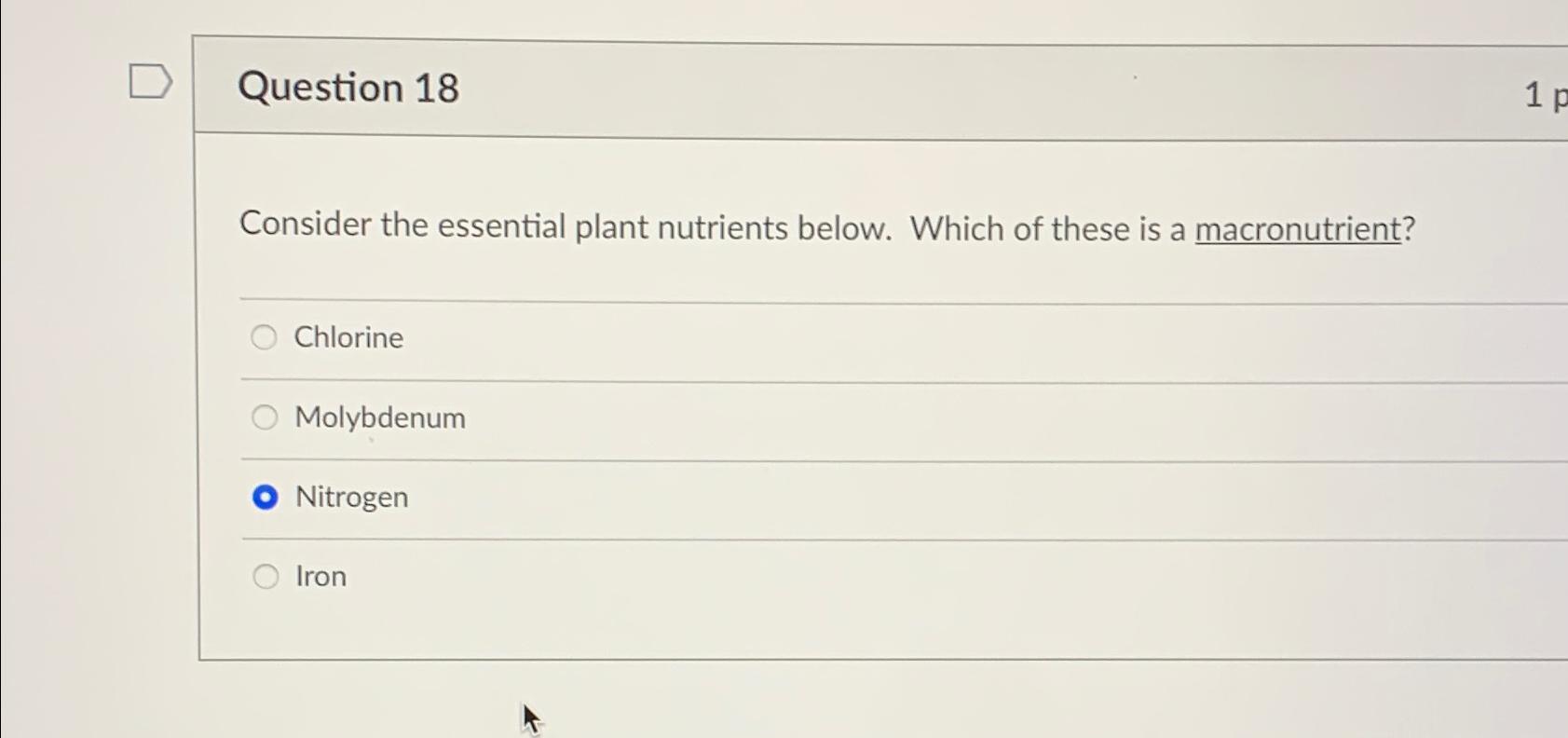 which of the following is a macronutrient essential for plant growth