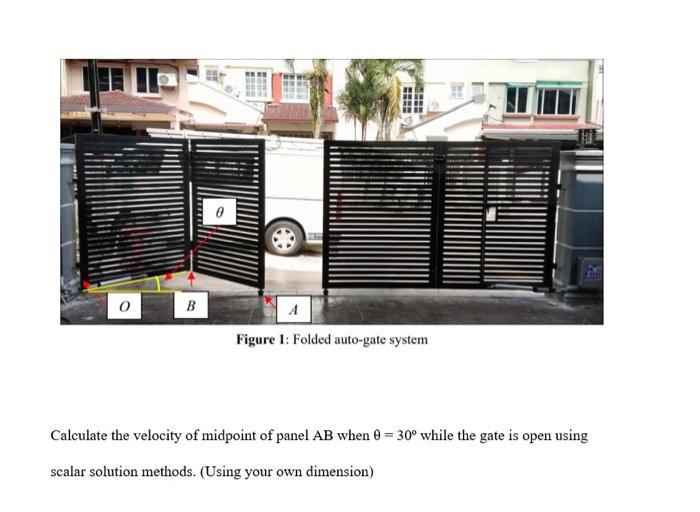 Solved IHRE B Figure 1: Folded auto-gate system Calculate | Chegg.com