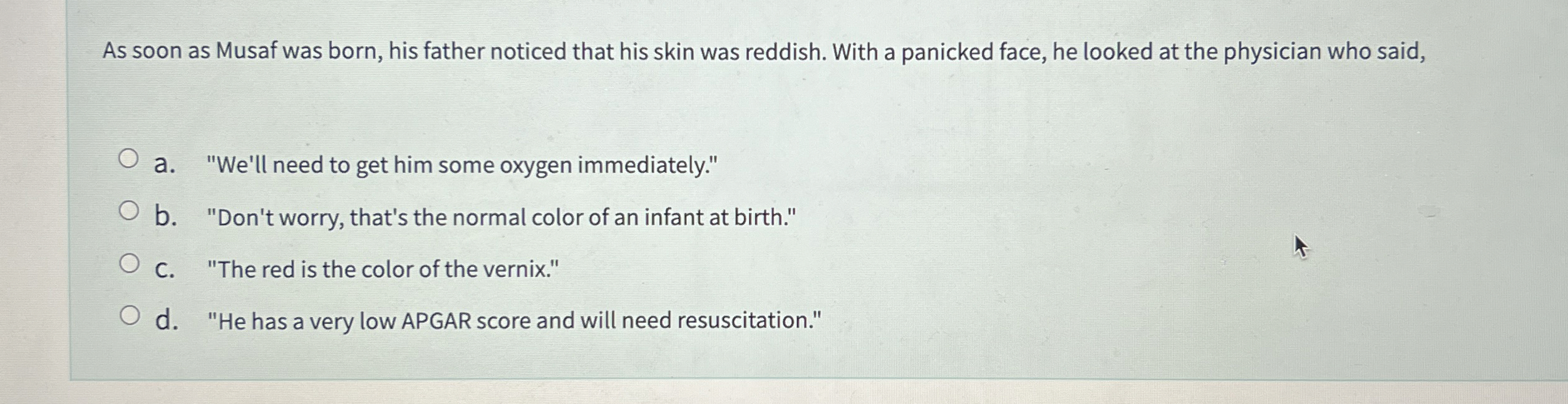 Solved As soon as Musaf was born, his father noticed that