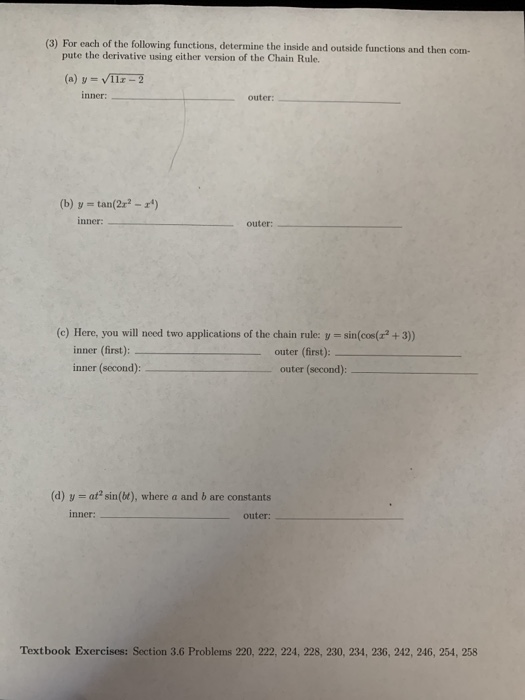 Solved 3 For Each Of The Following Functions Determine 8638