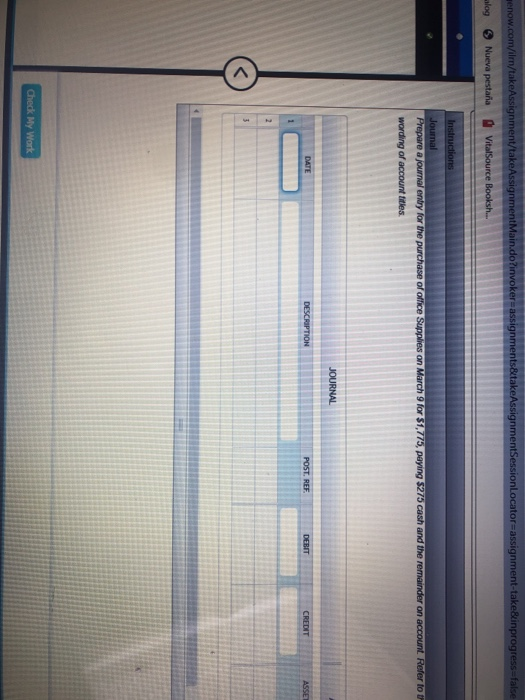 Solved Prepare a journal entry for the purchase of office