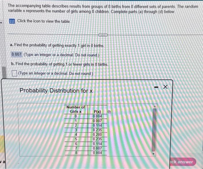 Solved The accompanying table describes results from groups | Chegg.com