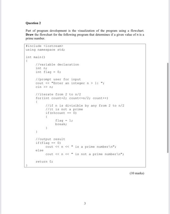 Solved Question 2 Part of program development is the | Chegg.com image.