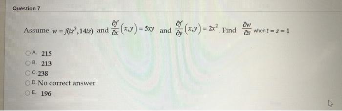 Solved Question 7 Assume W 163 143 And A 1 Y Say Chegg Com