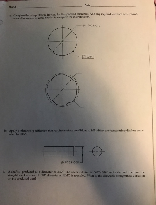 Solved Date Name 79, Complete the interpretation drawing for | Chegg.com