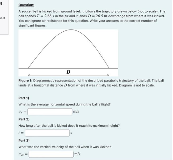 Solved 4 Question A soccer ball is kicked from ground