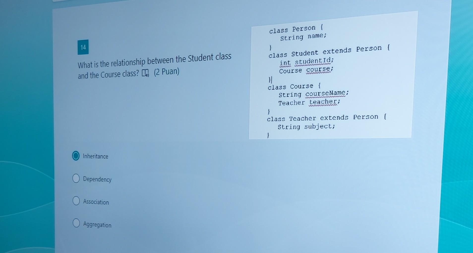 Solved 14 What is the relationship between the student class | Chegg.com