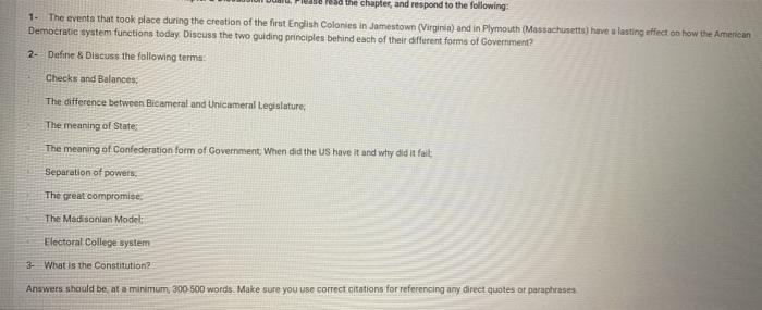 Solved ed the chapter, and respond to the following: 1. The | Chegg.com