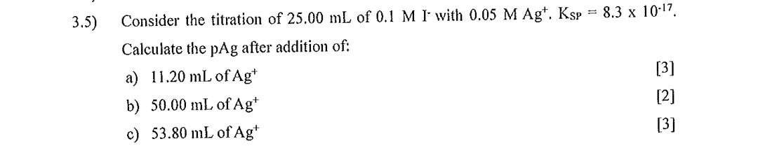 Solved .5) Consider The Titration Of 25.00 ML Of 0.1MI With | Chegg.com